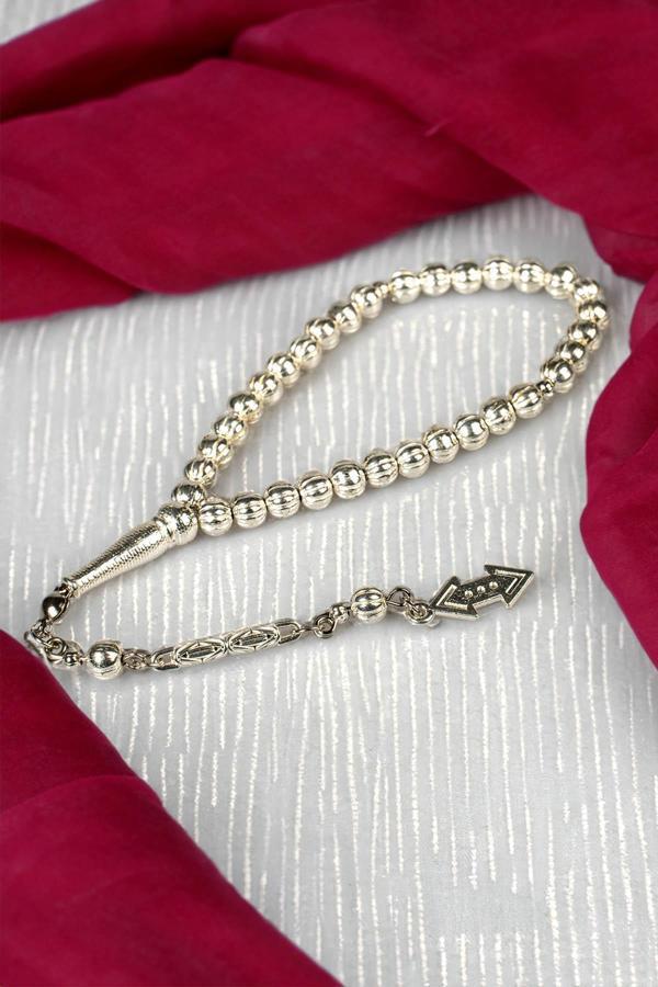 Gümüş Görünümlü Minik Boy Metal Tesbih - Image 1