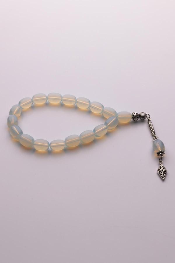 Beyaz 17'lik Stres İçin Cam Maskot Tesbih - Image 1