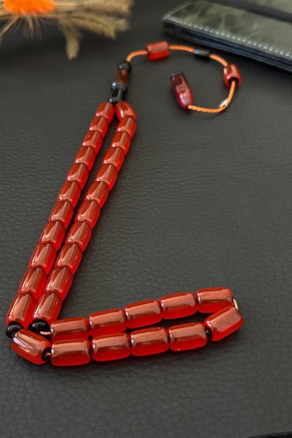 Şükrü Baba İmzalı Kapsül Zar Kehribar Tesbih - Image 1