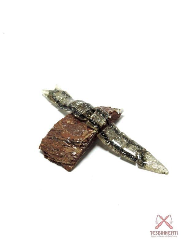 Şeffaf Beyaz Simli Balık Tesbih - Image 1