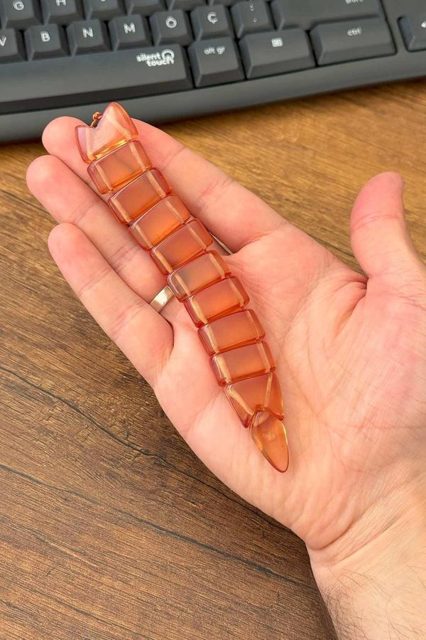 Küçük Boy Ateş Kehribar Kehribar Balık Tesbih - Image 1