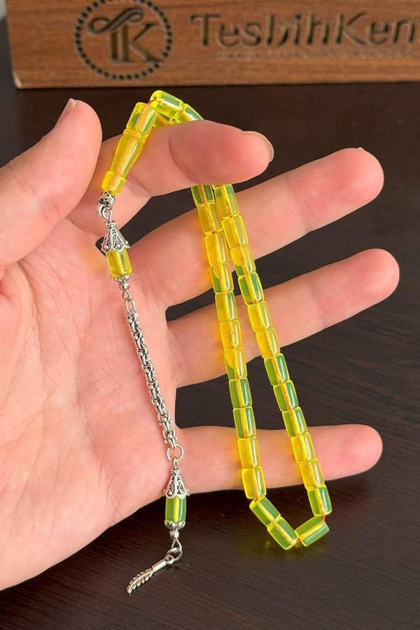 Günlük Kullanım Boy Açık Sarı Uçak Camı Tesbih - Image 1