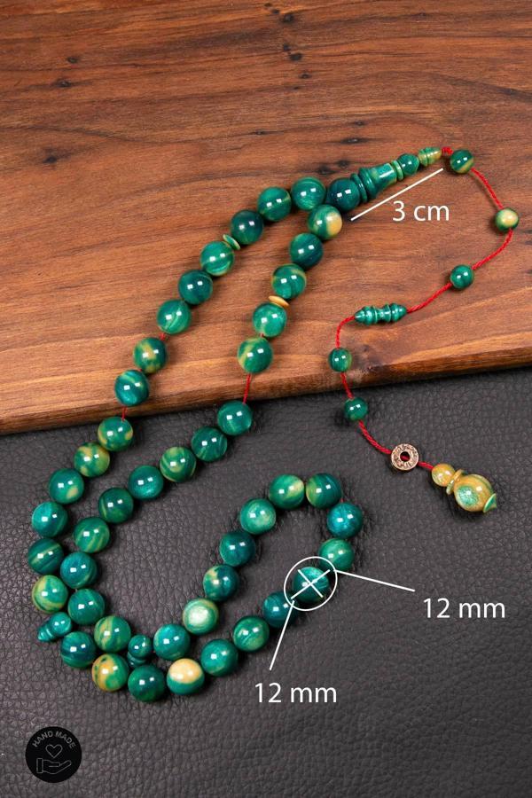 Dalgalı Yeşil Renk Özel Seri 45 Taneli Bakalit Sıkma Tesbih - Image 1