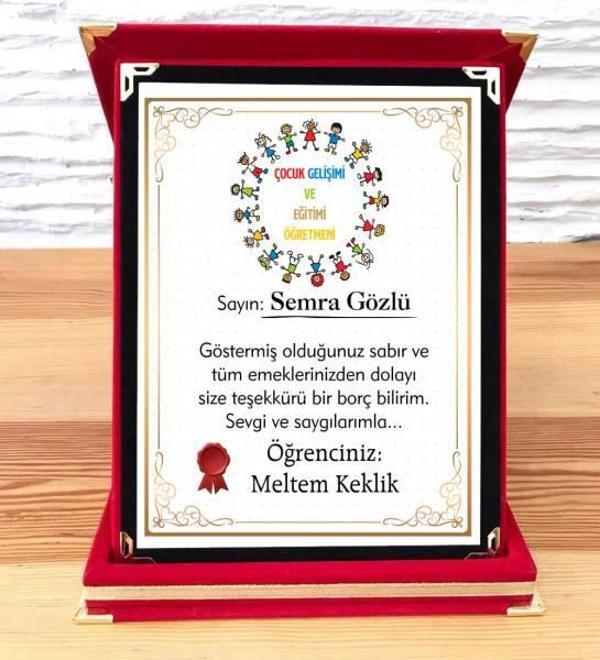 Çocuk Gelişimi ve Eğitimi Öğretmenine Plaket - Image 1