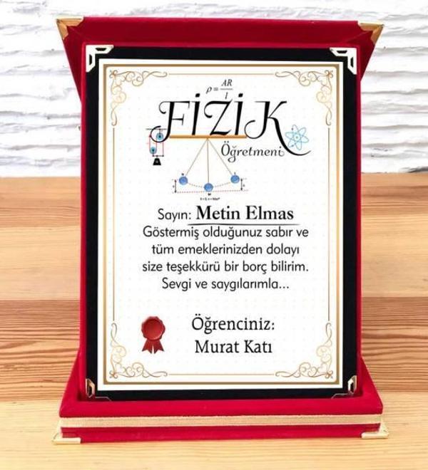 Fizik Öğretmenine Plaket - Image 1