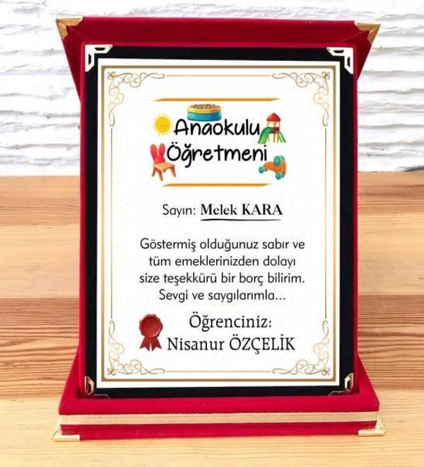 Anaokulu Öğretmenine Plaket - Image 1