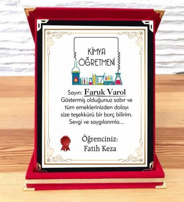 Kimya Öğretmenine Plaket - Image 1
