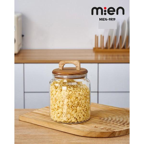 MİEN AKASYA KAPAKLI BOROSİLİKAT CAM KAVANOZ 1150 ml - Image 1