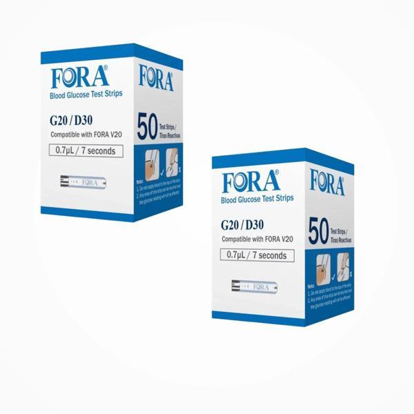 Fora G20 Şeker Ölçüm Stribi (Çubuğu) 50'li Kutu x 2 Kutu (100 Adet) - Image 1