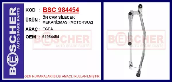 ÖN CAM SİLECEK MEKANİZMASI MOTORSUZ EGEA 51984454 - Image 1