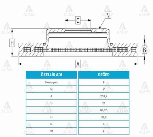 FREN DİSKİ JAZZ 2002-2008 / CITY 2006-2009 / ÖN HAVALI 258-4 45251SAAG50 (2 ADET) - Image 1