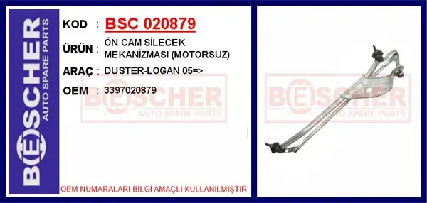 ÖN CAM SİLECEK MEKANİZMASI MOTORSUZ DUSTER-LOGAN 2005 3397020879 - Image 1