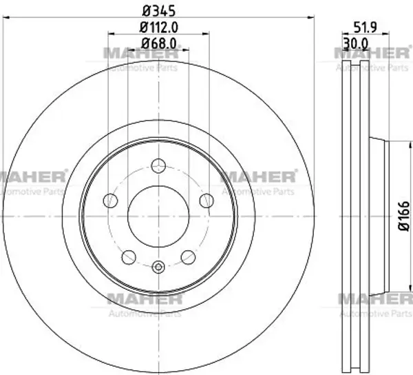 FREN DİSKİ A6 / A7 / Q5 2010 4G0615301G (2 ADET) - Image 1