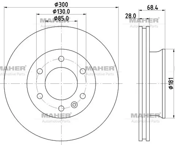 FREN DİSKİ CRAFTER 2006-2017 / SPRINTER 2006-2017 W906 / ÖN HAVALI TEK TEKER 300-6 2E0615301 (2 ADET) - Image 1