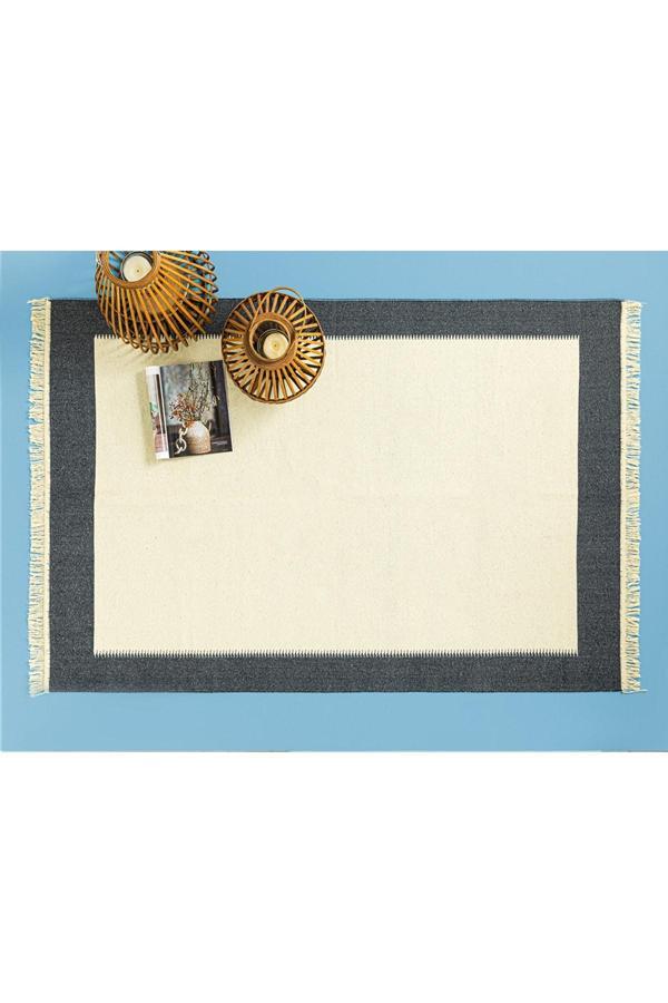 English Home Lara Purl Dokuma Kilim 120X180 Cm Lacivert - Krem - Image 1