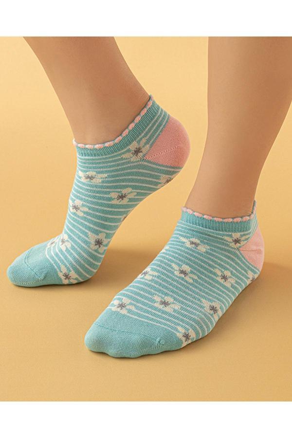 English Home Wilma Pamuk Kadın Patik Çorap Mavi - Image 1