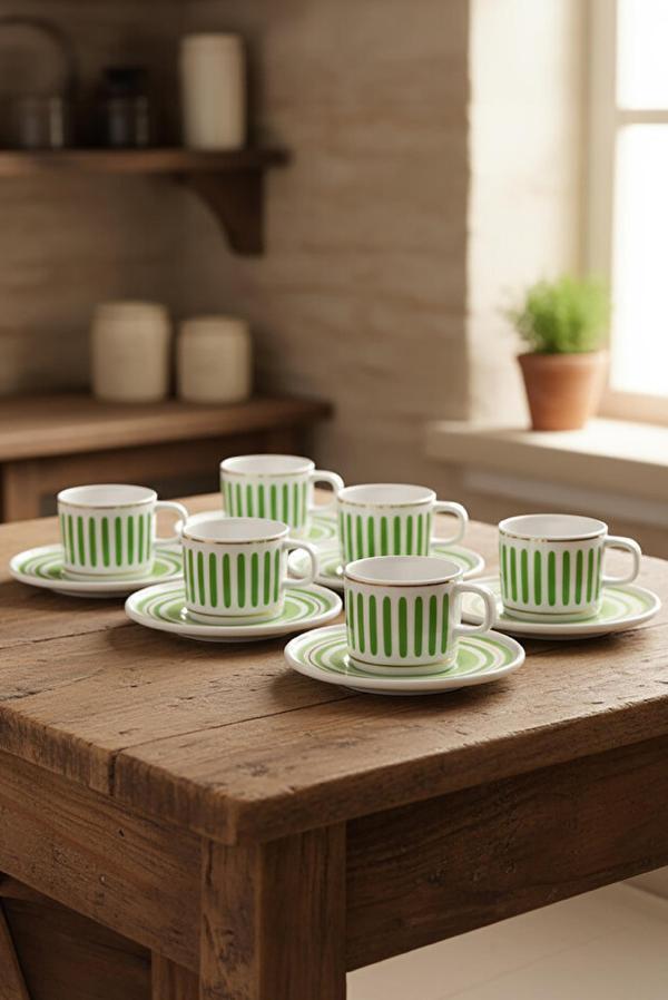 Güral Porselen Mental 12 Parça Kahve Fincan Takımı 559 - Image 1