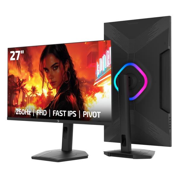 GamePower Lunis L60 27'' 260Hz 0.5Ms Fast IPS FHD RGB Pivot Gaming Monitör (Sıfır Ölü Piksel Garantili) - Image 1