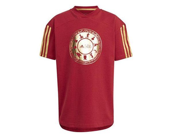 adidas Lk Dy 100 T Çocuk Günlük Tişört IN7306 Kırmızı - Image 1