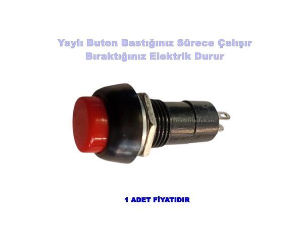 ENDER Plastik KIRMIZI Yuvarlak Yaylı Buton Anahtar 12mm - Image 1