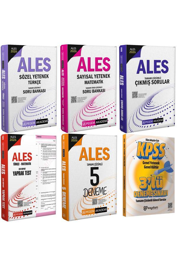2026 ALES Sözel-Sayısal Yetenek Çözümlü Soru Bankası-Çek Kopart Yaprak Test-5 Deneme-Çıkmış Sorular - Pegem Akademi Yayıncılık - Image 1