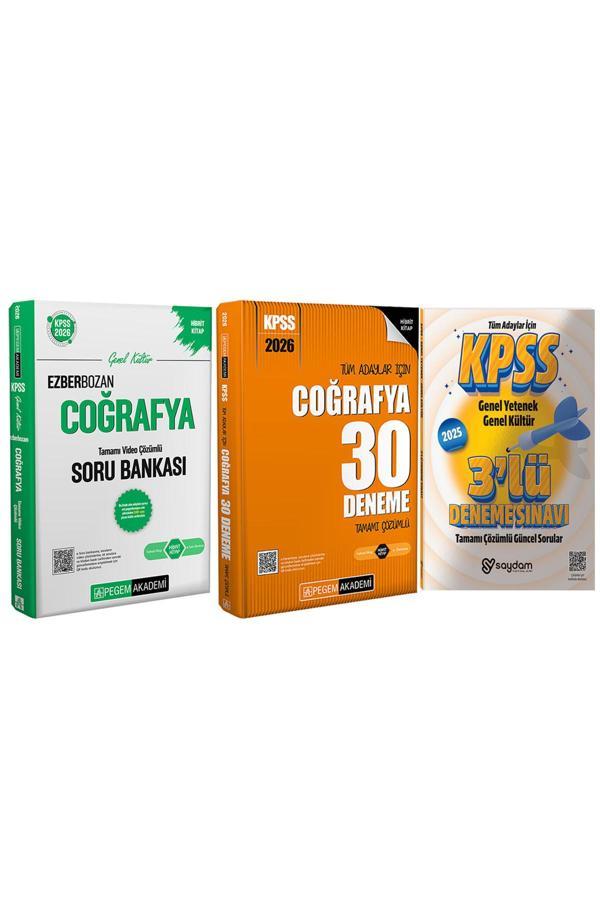 2026 KPSS GYGK Ezberbozan Coğrafya Video Çözümlü Soru Bankası(Hibrit,168 sayfa,597 soru)-30 Deneme - Pegem Akademi Yayıncılık - Image 1