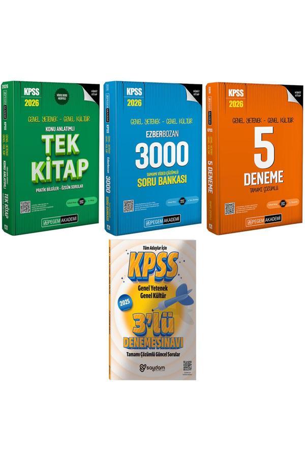 2026 KPSS GYGK Konu Anlatımlı Tek Kitap-Ezberbozan 3000 Video Çözümlü Soru Bankası-Çözümlü 5 Deneme - Pegem Akademi Yayıncılık - Image 1