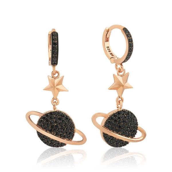 925 Ayar Gümüş Gezegen Küpe - Image 1