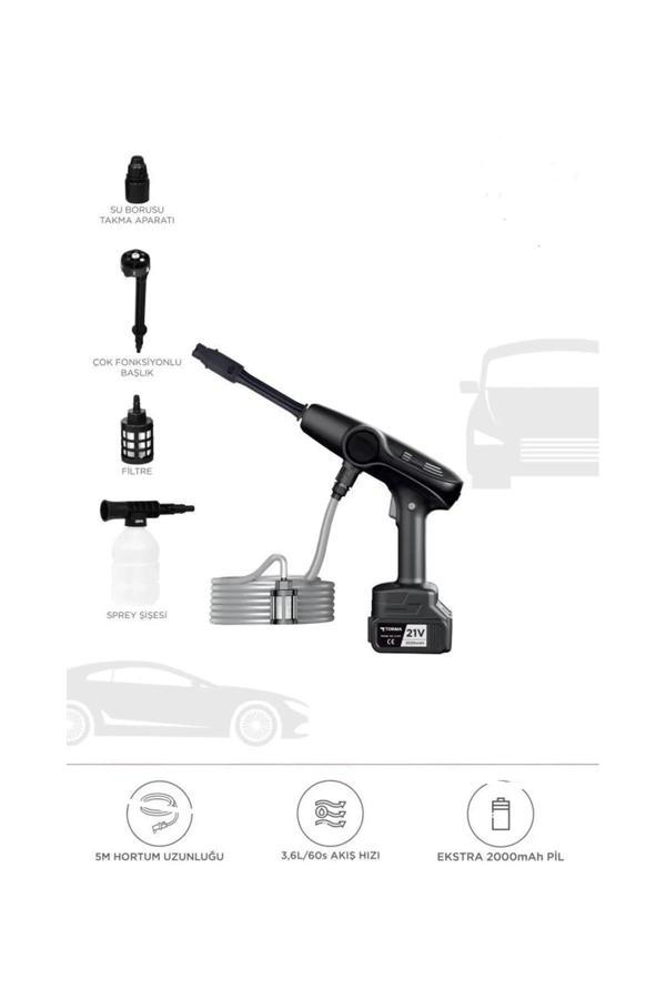 Akülü Şarjlı Yüksek Basınçlı Oto Araba Bahçe Yıkama,temizleme Su Sı - Image 1