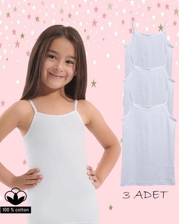 MDB Star 610 Kız Çocuk İp Askılı 3'lü Atlet - Image 1