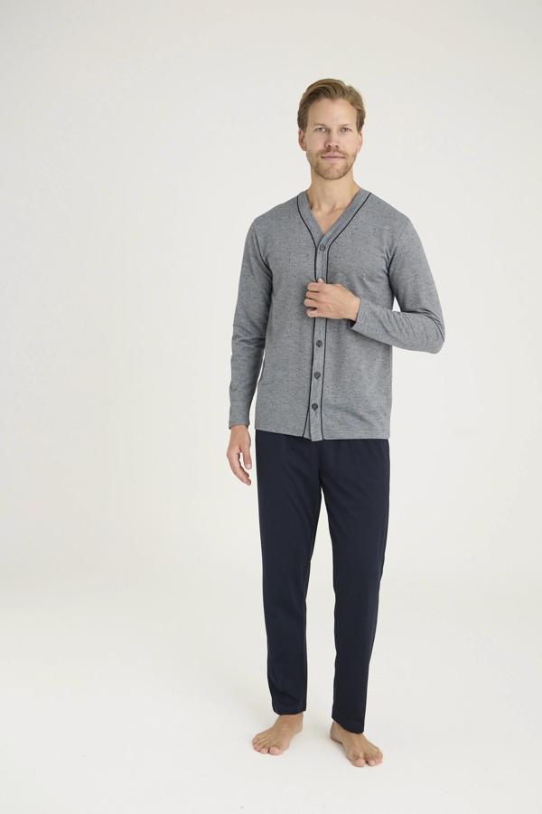 MDB Kocabey 9225 Erkek V.Yaka Boydan Düğmeli Pijama Takım - Image 1