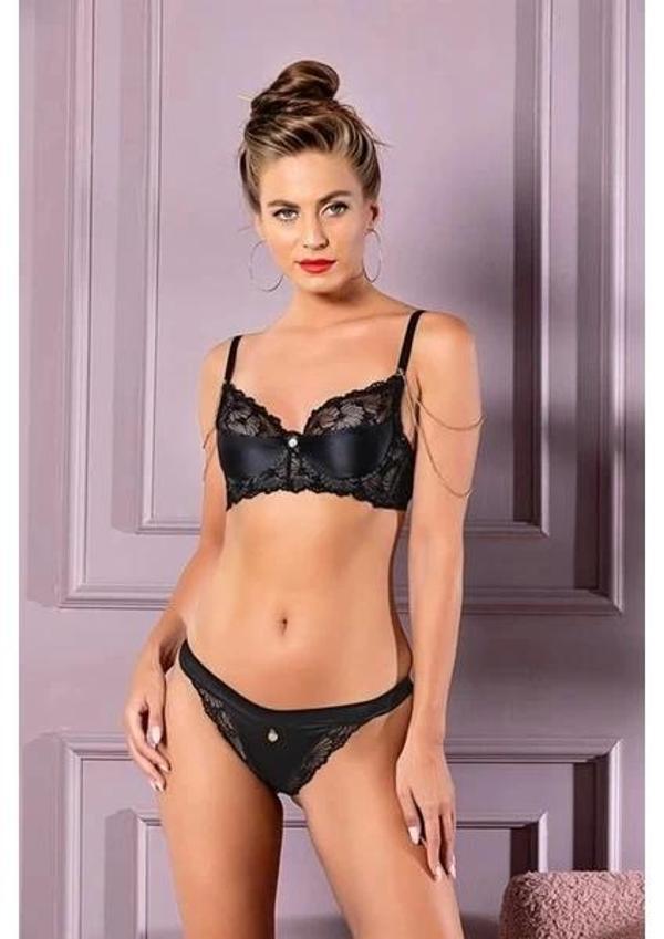 MDB Gallipoli 31741 Zincir Detaylı Toparlayıcı Sütyen Külot Takım - Image 1