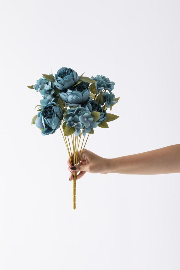 Yapay Ortancalı Şakayık Demeti Mavi 45 Cm 11 Dal - Image 1