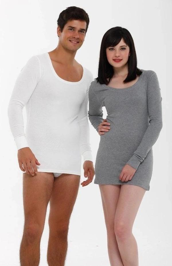 MDB Aqua CM2512 Termal Açık Yaka Uzun Kol Fanila - Image 1