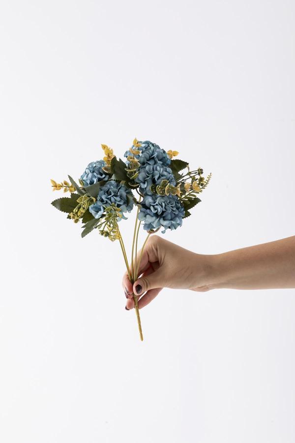 Yapay Ortanca Çiçeği 30 Cm 5 Dal Mavi - Image 1