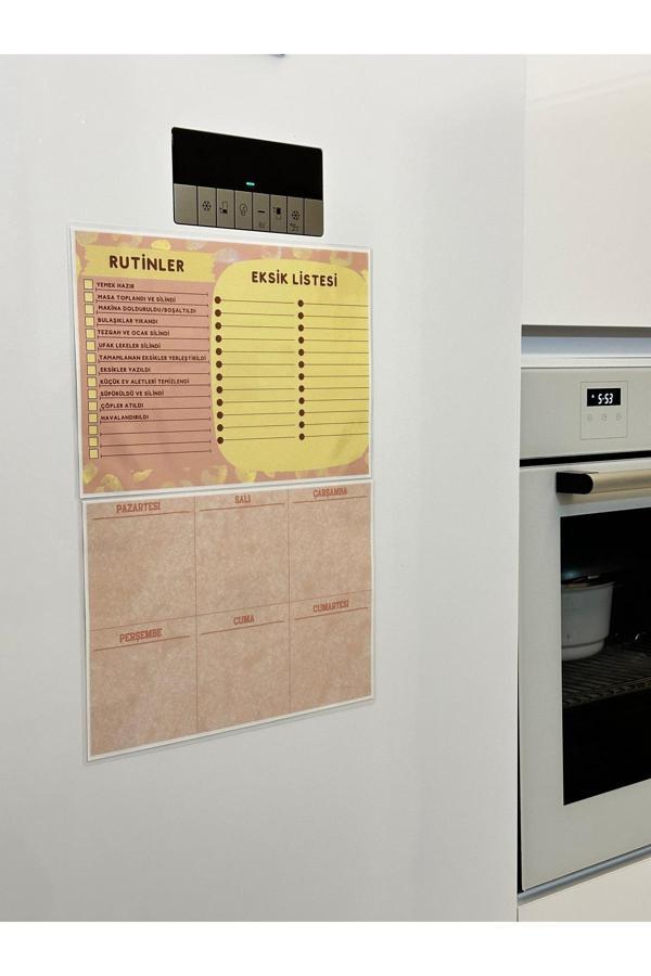 Renkli Zeka Kopya - Eksik Listesi Magnetli Rutin Listesi Mutfak Buzdolabı Üstü Yırtılmaz Yıpranmaz Yaz Sil - Image 1