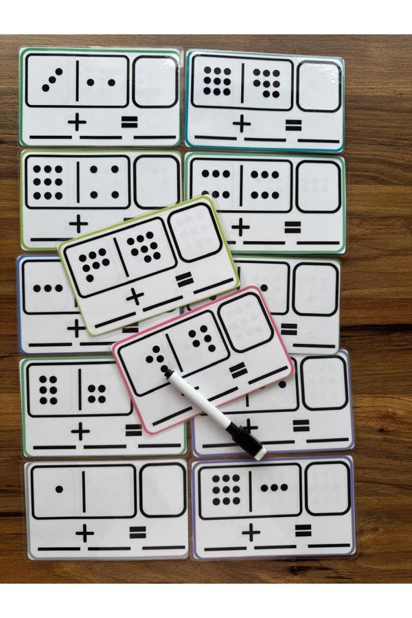 Renkli Zeka Toplama Öğreniyorum Yaz Sil Zeka Kartları Yırtılmaz Ve Yıpranmaz - Image 1