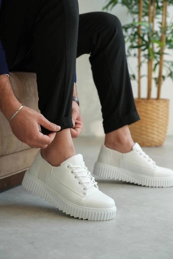 KB-X516 Kuback Beyaz Cilt Günlük Erkek Ayakkabı - Image 1