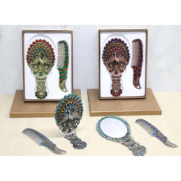 MDB Tavuskuşu Katlanabilir Ayna Ve Tarak Seti Büyük Boy - Image 1