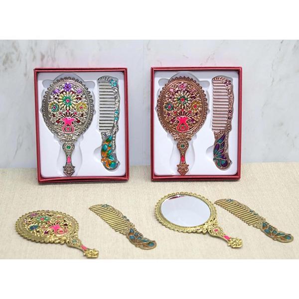 MDB Çiçekli Ayna Ve Tarak Seti Küçük Boy - Image 1