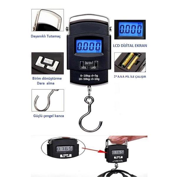 Elektronik Dijital El Kantarı 50 Kg Terazi Tartı 10 Gr Hassasiyet - Image 1