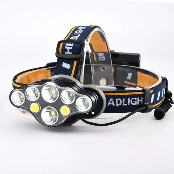 MDB Güçlü USB Şarj Edilebilir Profesyonel 8 Modlu 6000 Lümen 8 LED Su Geçirmez Kafa Lambası - Image 1