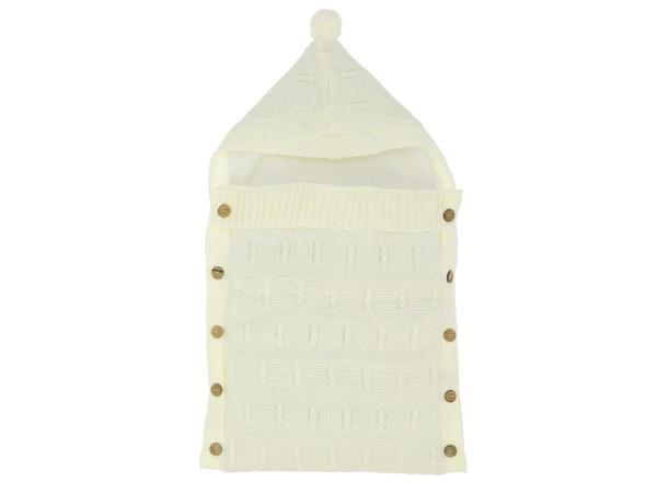 YÜRÜTME DESENLİ TRİKO KUNDAKLI BATTANİYE - Ekru - 0 - 3 Ay - DAL454-Ekru-0 - 3 Ay Ekru - Image 1