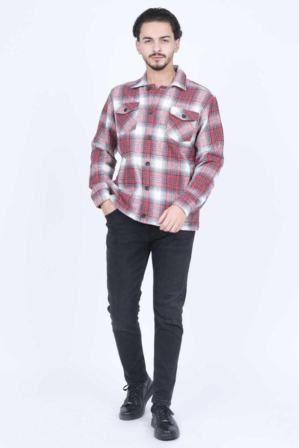 Mcl Erkek Kapak Cep Detaylı Mont Gömlek 20732576 Bordo - Image 1