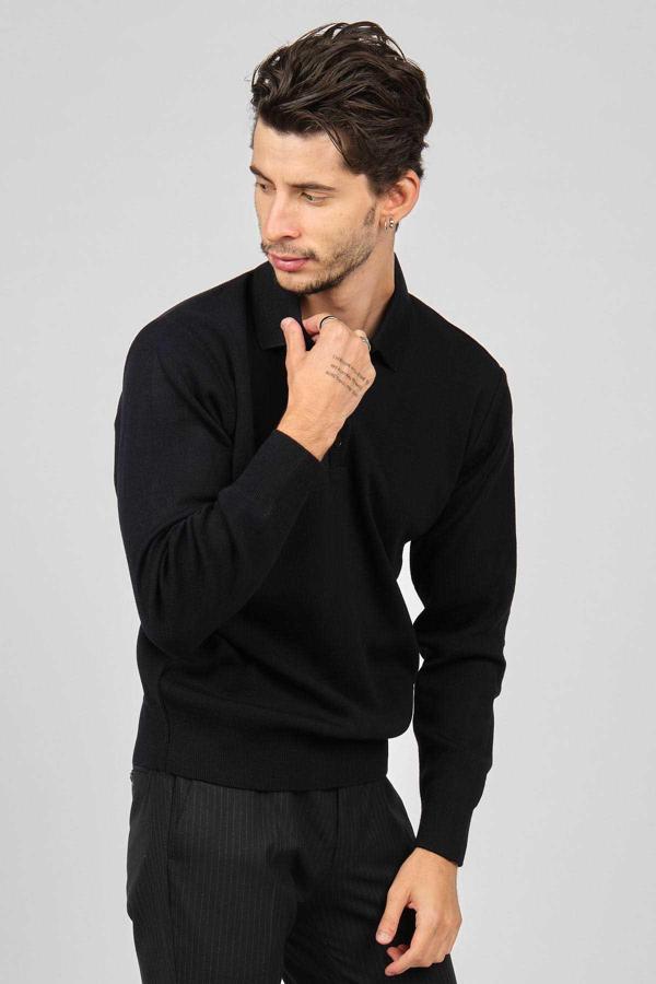 Pave Erkek Polo Yaka Yün Kazak 4358104 Lacivert - Image 1