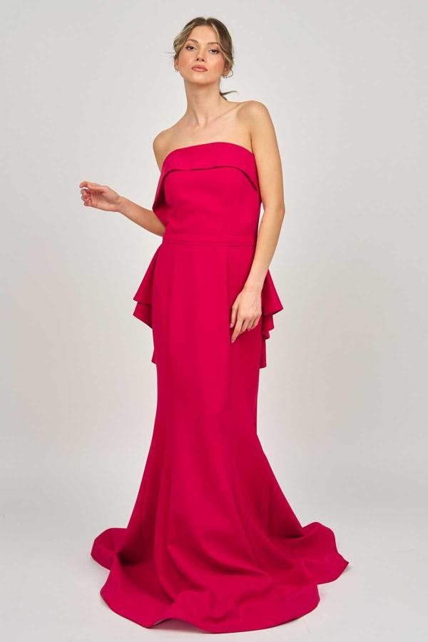 Odrella Kadın Balık Form Abiye Elbise 5195863 Kırmızı - Image 1