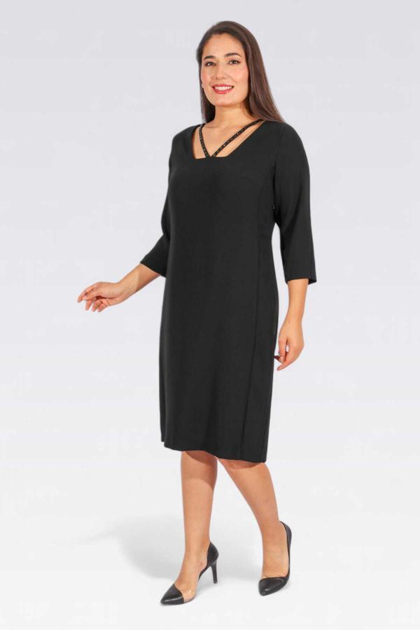 Tolga Saraçoğlu Kadın Boncuk Detaylı Abiye Elbise 40399 Siyah - Image 1