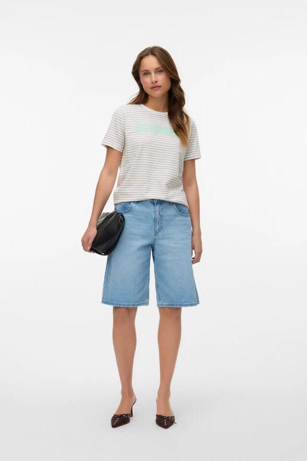 Vero Moda Kadın Vmsımone Kısa Kollu %100 Pamuk T-Shirt 10328170 Beyaz - Image 1