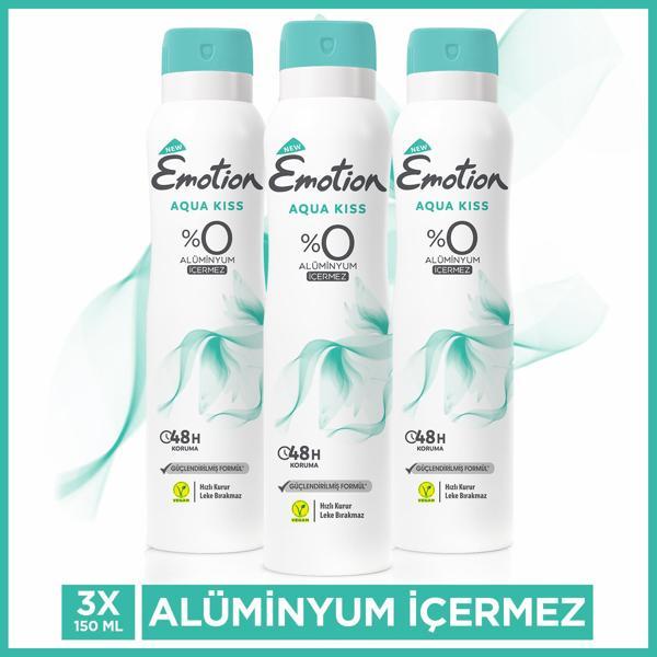 Emotion Aqua Kiss 3'lü Kadın Deodorant (3X150 ML) - Image 1