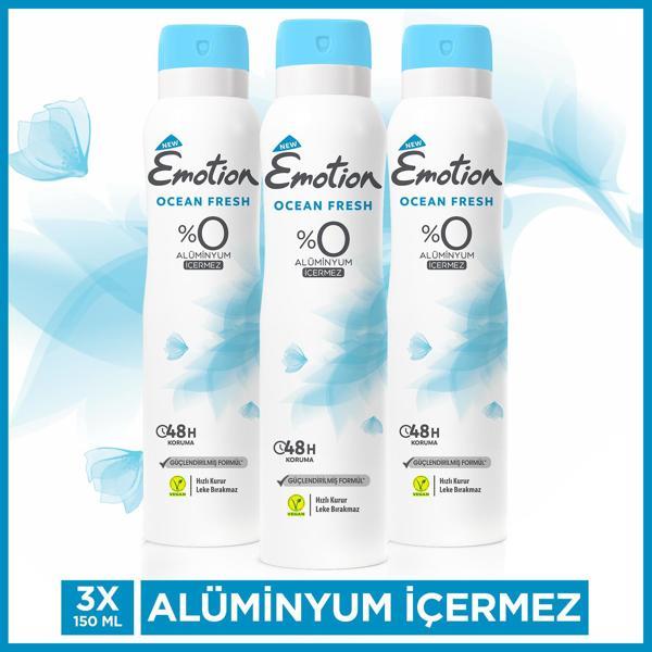 Emotion Ocean Fresh Kadın Deodorant 3x150ml - Image 1